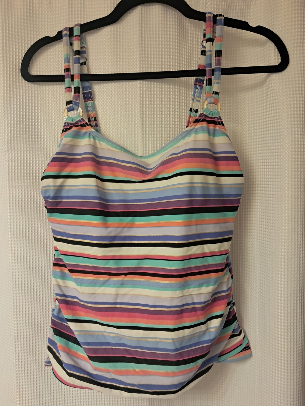Woman's Multicolor Striped Swim Tankini Top